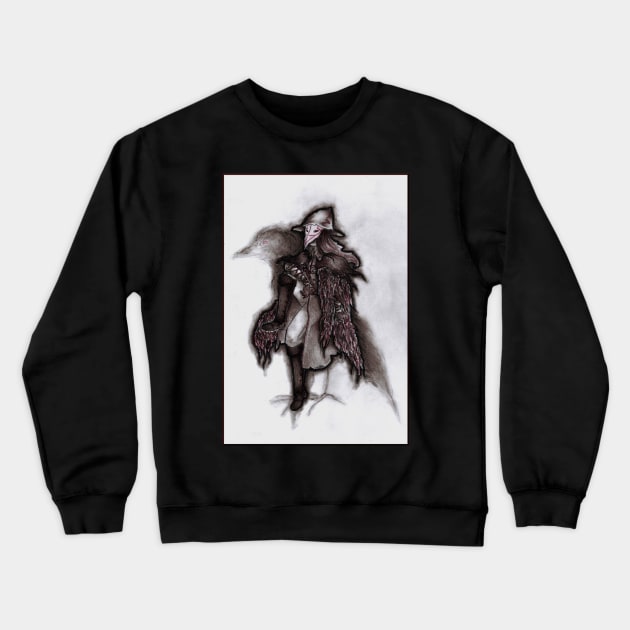 Eileen the Crow Crewneck Sweatshirt by Nenril